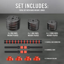 Load image into Gallery viewer, 20KG VINYL BARBELL & DUMBBELL SET