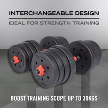 Load image into Gallery viewer, 30KG VINYL BARBELL & DUMBBELL SET