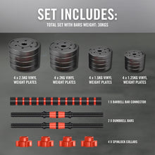 Load image into Gallery viewer, 30KG VINYL BARBELL & DUMBBELL SET