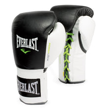 Load image into Gallery viewer, POWERLOCK PRO LACED LEATHER TRAINING GLOVES - BLACK & WHITE