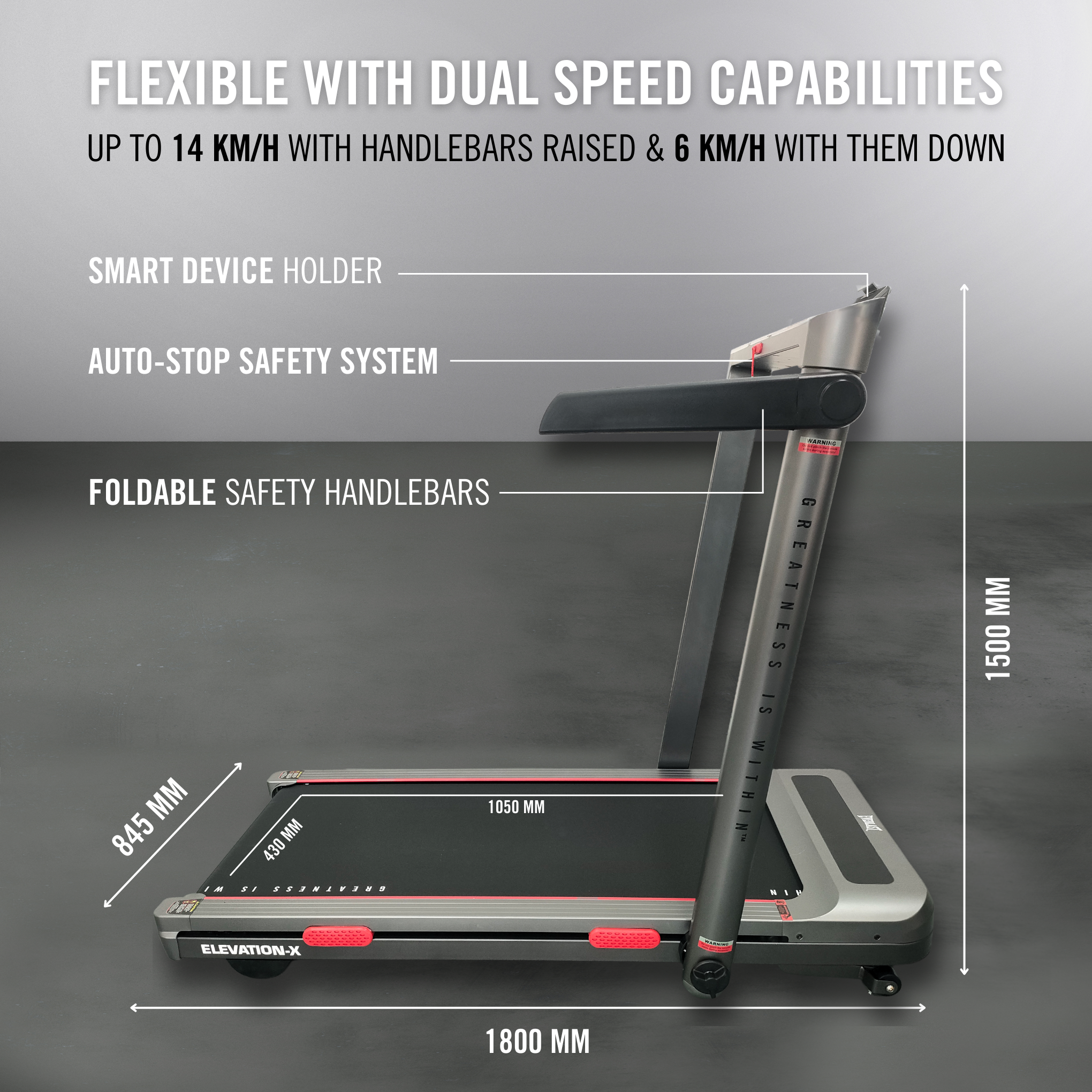 Everlast Elevation X Walking Pad | 14km/h Foldable Treadmill
