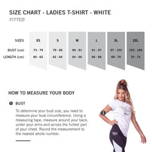 Load image into Gallery viewer, LADIES CAPPED SLEEVE T-SHIRT - WHITE
