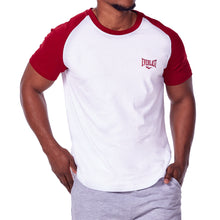 Load image into Gallery viewer, MEN’S RAGLAN T-SHIRT – WHITE &amp; RED
